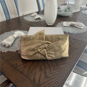 JustFab Gold Textured Clutch
